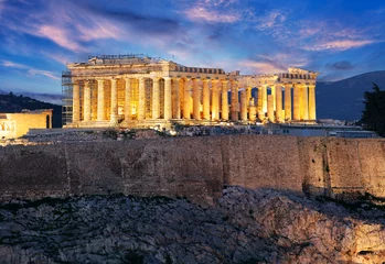 Poster Acropolis - Parthenon of Athens at dusk time, Greece © TTstudio