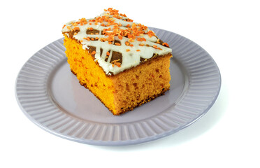 piece of carrot cake with white cream