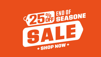 Sale banner 25 percent off to end of season - obrazy, fototapety, plakaty