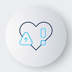 Line Heart rate icon isolated on white background. Heartbeat sign. Heart pulse icon. Cardiogram icon. Colorful outline concept. Vector