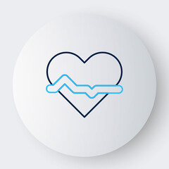 Line Heart rate icon isolated on white background. Heartbeat sign. Heart pulse icon. Cardiogram icon. Colorful outline concept. Vector
