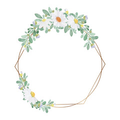 Light tone lovely watercolor flower frame - illustration hand draw watercolor frame greeting card concept