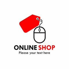 Online shop logo template illustration