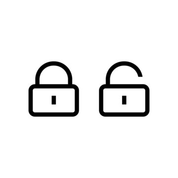 Locked And Unlocked Padlock Icon Isolated On White Background