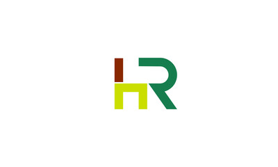 Alphabet letters Initials Monogram logo HR, RH, H and R