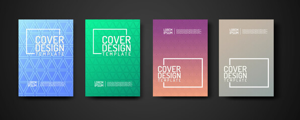Cover Design template set with geometric lines textured pattern background