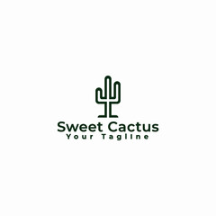Modern cactus template premium vector