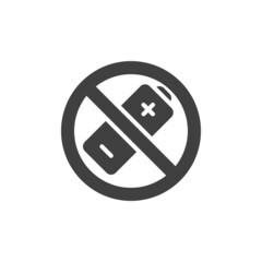 um Batteries Forbidden vector icon