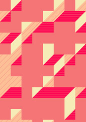 Obraz premium Implementation of Edward Zajec’s “Il Cubo” from 1971. Essentially a Truchet tile set of 8 tiles and rules for placement art illustration