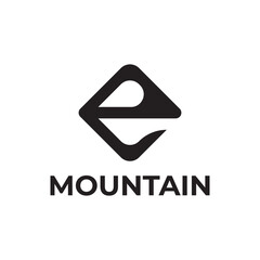 simple letter E mountain logo design