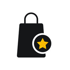 Favorite shop bag icon design. vector illustration