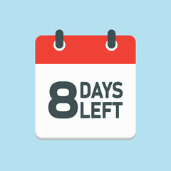 Countdown daily page calendar icon - 8 days left