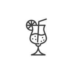 Cocktail glass line icon