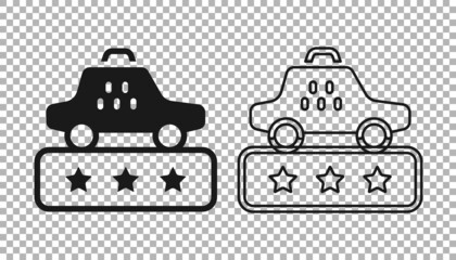 Black Taxi service rating icon isolated on transparent background. Vector