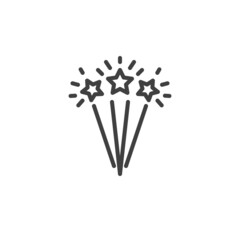 Fireworks star line icon