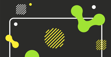 Abstract geometric background. Bauhaus, Memphis minimalist retro poster graphic vector illustration. Abstract trendy pattern of square and round shapes.