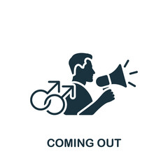 Fototapeta premium Coming Out icon. Monochrome simple Lgbt icon for templates, web design and infographics