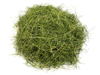 Fresh Dry Grass - Green Hay Heap isolated on white Background