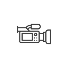 Video camera line icon