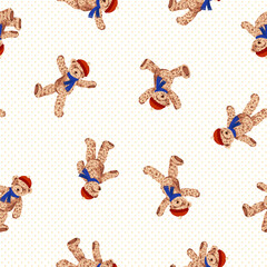 Seamless pattern of cute bear illustration,