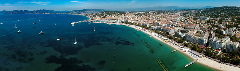 Fototapeta na wymiar Aerial view at French Riviera on a sunny afternoon