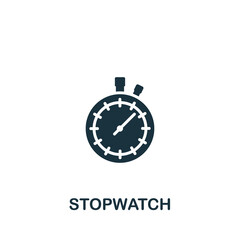 Stopwatch icon. Monochrome simple Measuring icon for templates, web design and infographics