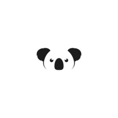 simple koala head logo vector icon illustration