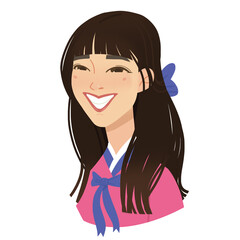 korean girl in hanbok traditional Korean clothes