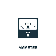 Ammeter icon. Monochrome simple Measuring icon for templates, web design and infographics