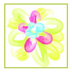 vector abstract flower. Card, poster, silhouette style design 