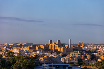 Pieta Town Skyline At Sunset In Malta