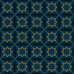 Abstract geometric pattern of stars and crosses. Seamless mosaic and tile. Vector illustration