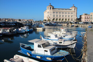 marina and quays in syracusa in sicily (italy) 