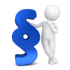 Lawyer sign blue paragraph 3d man