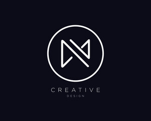 Minimal N Logo Template, Creative Line Art Letter N Logo Design