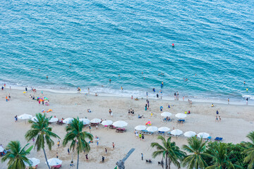People swimming on the Nha Trang beach