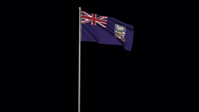 falkland Islands flag, 4k video background is transparent