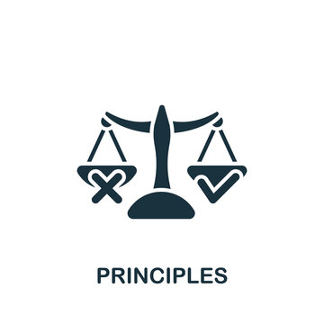 Principles icon. Monochrome simple Personality icon for templates, web design and infographics