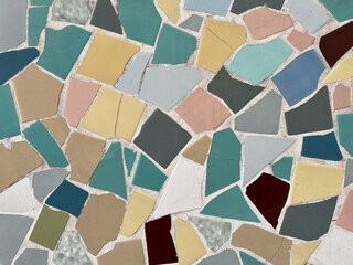 mosaic of tile pieces and shards colorful background