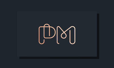 Minimal clip initial letter PM logo