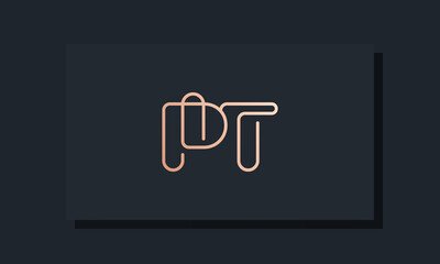 Minimal clip initial letter PT logo