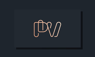Minimal clip initial letter PV logo
