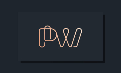 Minimal clip initial letter PW logo