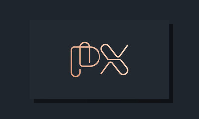 Minimal clip initial letter PX logo