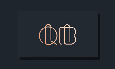 Minimal clip initial letter QB logo