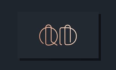 Minimal clip initial letter QD logo