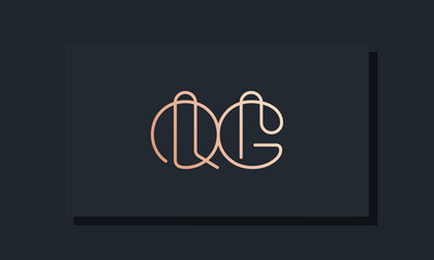 Minimal clip initial letter QG logo