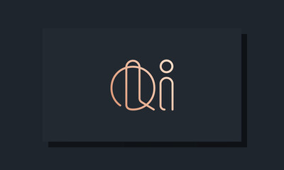 Minimal clip initial letter QI logo