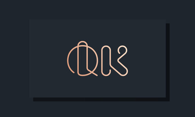 Minimal clip initial letter QK logo