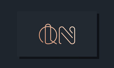 Minimal clip initial letter QN logo
